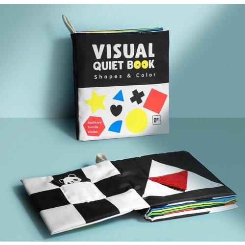 Soft Baby Books High Contrast Black and White Books Fabric Cloth Books Early Educational Stimulation Toys for Infants Baby Gift