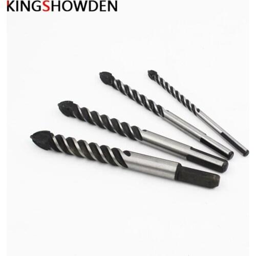 4pcs 6/8/10/12mm Triangle Cross Glass Drill Bit Set Wall Through Hole for Ceramic Tile Power Tool Accessory