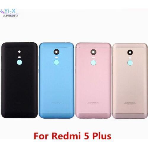 NEW Back battery cover for Xiaomi Redmi 5 Plus Back Battery Cover Door Housing with Side Buttons and Camera Lens