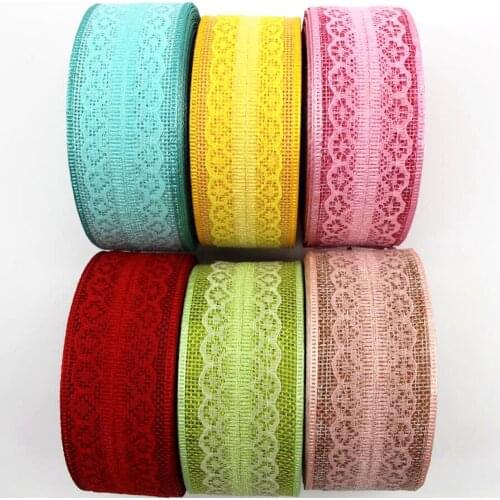 New 45mm lace ribbon 5y/10/20 yards DIY handmade material headdress New Year Christmas wedding decoration fashion and colorful