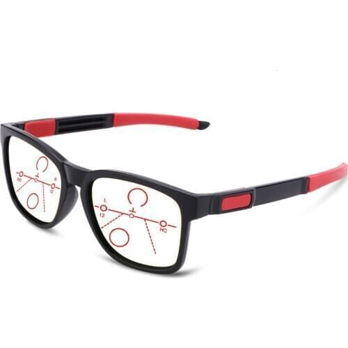 TR90 Sports Fit the Face Black Frame Progressive Multifocal Reading Glasses +0.75 +1 +1.25 +1.5 +1.75 +2 +2.25 +2.5 +2.75 To +4