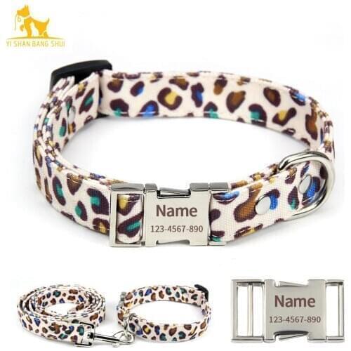 Personalized Dog Collar Free Engraved Name ID Tag Nameplate for Small Medium Large Dogs Accessories Pet Product Pitbull Pug