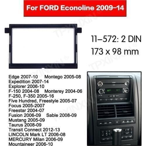 Frame Panel Top Radio Fascia For FORD Econoline 2009-14Edge 2007-10 Montego Stereo Fascia Dash CD Trim Installation Frame Kit