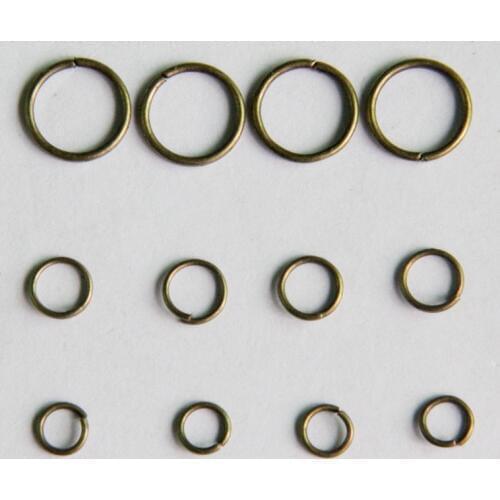 1 Pack/lot Antique Bronze 4/5/6/7/8/10/12/14/16mm Metal Open Jump Rings Split Rings Connectors for DIY Jewelry Making Findings