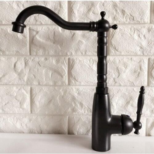 Black Kitchen Faucet Bathroom Kitchen Faucet Single Handle 360 Rotate Basin Sink Mixer Taps Black Hot and Cold Water Mixers