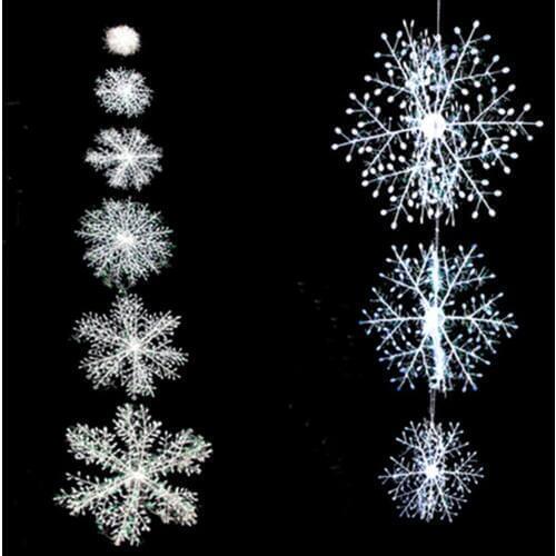 Christmas Tree Decorations White Snowflake Ornaments Christmas Party Decoration for Home Artificial snow New Year