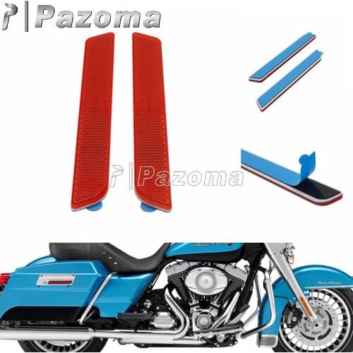 Motorcycle Reflector Sticker Saddle Latch Cover Reflectors Case Safety Warning Front Legs Reflector For Harley Road King 14-18