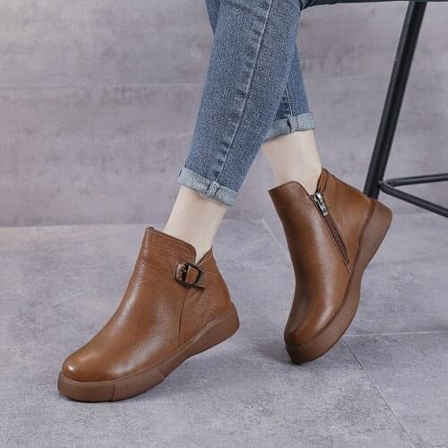 Leather Martin Boots Women 2021 New Spring and Autumn Single Boots Wild British Style Short Boots Boots Winter Cotton Boots