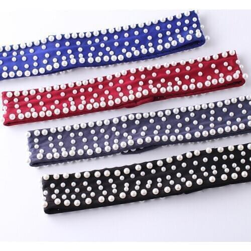 New Latin Dance Pearl Waist Chain Black/Blue/Red/Gray Belt For Women Dancer Latin Tango Samba Performance Accessories DQL4854