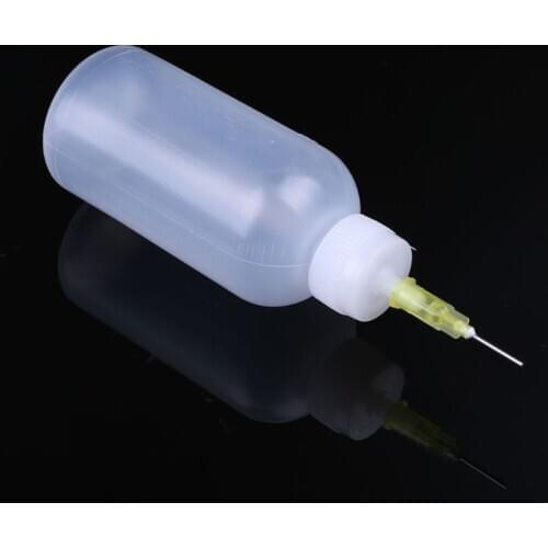 1pc 50ml Clear Liquid Bottle For Rosin Solder Flux Paste With 1 Needle New D0UE