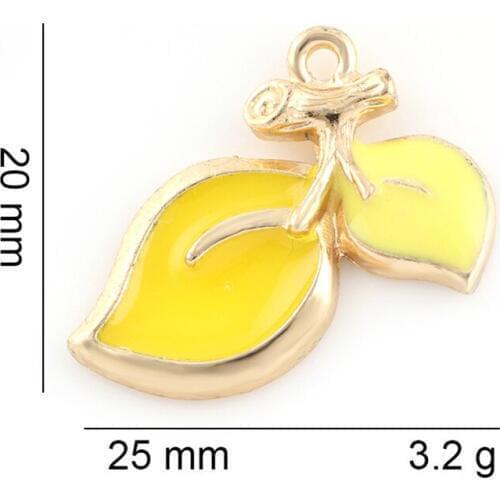 20PCS Brand Fashion Women Jewelry Enamel Leaves Bracelets Charms Pendant Factory Wholesale
