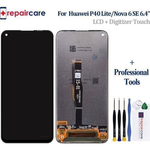 6.4'' Display Replacement with frame for Huawei P40 Lite LCD Touch Screen Digitizer Assembly for Nova 6 SE LCD JNY-L21A L02A
