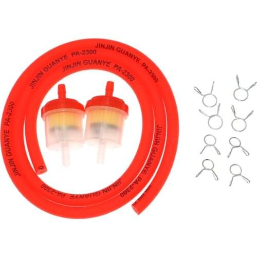 6mm motorcycle gasoline fuel tap valves on/off switch + tube oil inline oil filter petcock pit dirt bike atv utv scooter