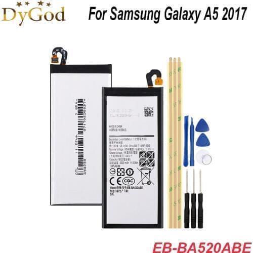 EB-BA520ABE Battery For Samsung Galaxy A5 2017 A520 SM-A520F A520F A520K A520L A520S Battery 3000mAh Cell Phone Backup Batteria
