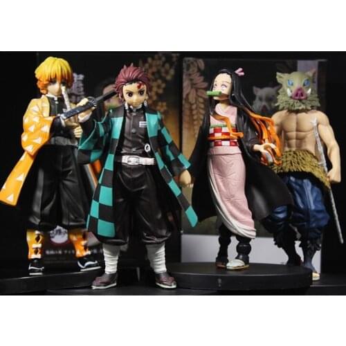Anime Demon Slayer: Kimetsu no Yaiba Kamado Tanjirou Kamado Nezuko Kochou Shinobu Statue Figure Model Toys with Package
