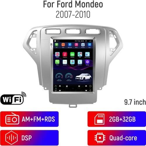 Car Radio Multimedia Navigatio Video Player For Ford Mondeo 2007 -2010 Tesla style Vertical Screen Stereo No 2 din Android 10