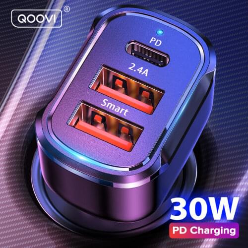 30W PD USB C Car Charger Quick Charge 4.0 3.0 QC4.0 QC3.0 Phone Charger Type C Fast Charging For iPhone 12 Xiaomi Huawei Samsung