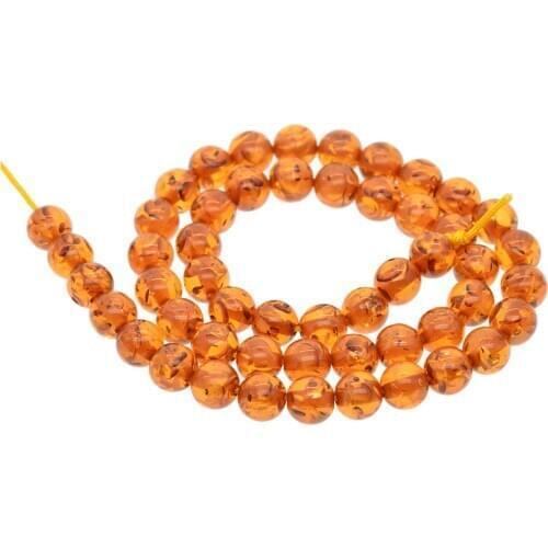 DIY Necklace Bracelet Earrings Jewelry Craft Designing Beads 8mm Amber Beads