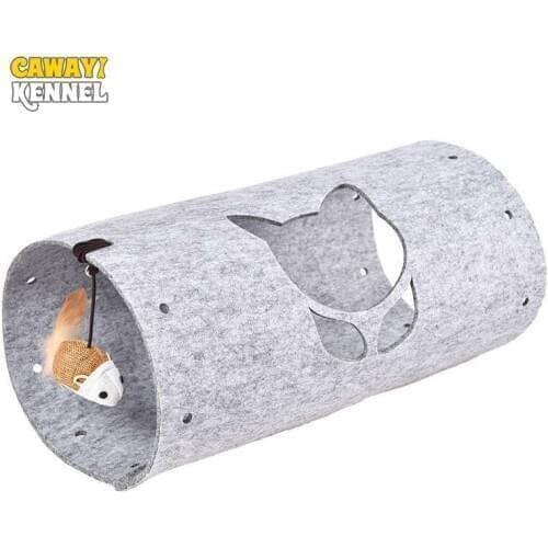 Cawayi Kennel Cat Tunnel Pet Tube Collapsible Play Toy Indoor Outdoor Kitty Puppy Toys for Puzzle Exercising Hiding Training