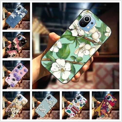 For Xiaomi Mi 11 Lite Case 3D Blossom Emboss Silicone Cover For Xiaomi Mi11 Lite 5G / Mi 11 Ultra Cases 11Lite 11Ultra Fundas