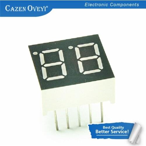 5pcs/lot Digital tube segment common Anode Red 2 Bit digital Tube 0.36 inch Red LED Display HSN-3621BS