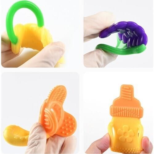 Baby Teether Toys Toddle Safe Teething Ring Silicone Chew Dental Care Toothbrush Nursing Beads Gift Infant care silicone bead