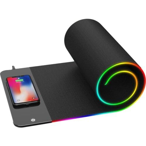 For QI Wireless Charging Mobile Phone RGB Luminous Mouse Pad 10W Wireless Charger Anime Mouse Mats Xxl Plate Pads Pad for Mat