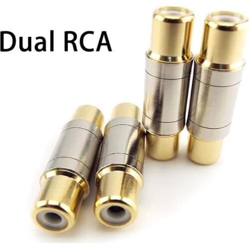 Dual RCA Connectors Female to Female Jack Socket Plug Straight Adapter Gold Plated Speaker Cable Extender