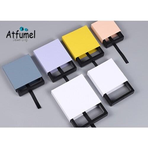 Fashion Floating Jewelry Storage Display Box With Colourful Drawer Case Ring Earring Coin Jewelry Gift Packaging Box White Black