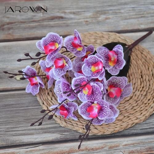 JAROWN Artificial Flower Bouquet Phalaenopsis Dancing Orchid Wedding Home Decor Ornaments Flower Arrangement Silk Flowers