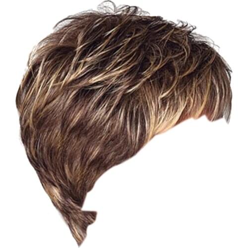 Short Blend Color Synthetic Wig, Short Layered Cosplay Halloween Party Wigs For Women Girls, 25cm In Length