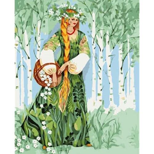 Paint By Number Girl Hand Painted Painting DIY Coloring By Numbers Portrait Kits Art Drawing On Canvas Gift Home Decor