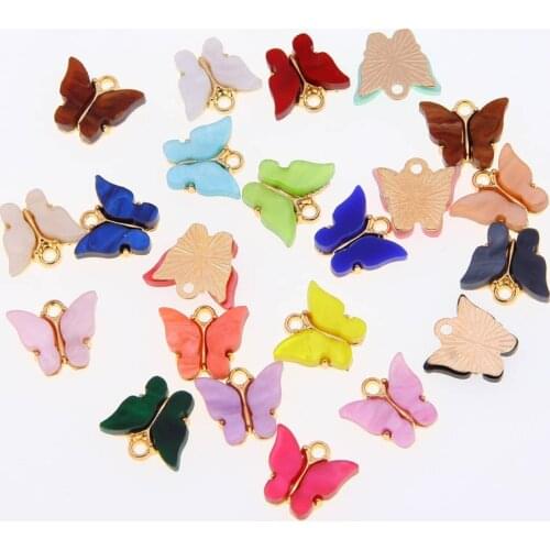 Hot Bohemia Multilayer Monolayer Stereo Decorated Temperament Chain Small Colorful Acrylic DIY Butterfly Tassel Pendant