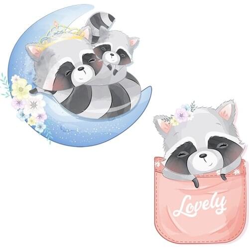 Three Ratels QCF26 Cute forest animal stickers raccoon with love bedroom kindergarten decoration fridge laptop toilet decals