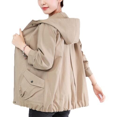 2021 New Middle-aged mother Loose Spring Autumn Coats Korean Short Jacket Female Large Size Womens Jacket wind Clothes X309