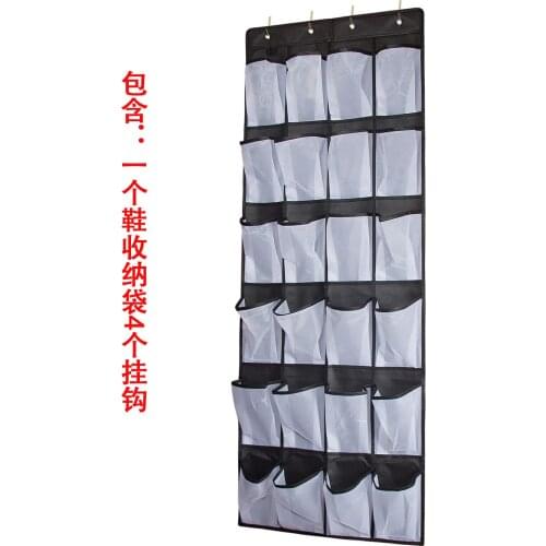 Over The Door Shoe Organizer, Clear Hanging Shoe Rack, Fabric Closet Shoe Organizer Storage Bag, 24 Large Mesh Pockets Door Shoe