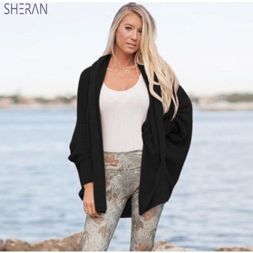 2018 autumn women fashion sweater women plus size Scarf Collar womens shawl jackets bat sleeve cardigan women christmas sweater