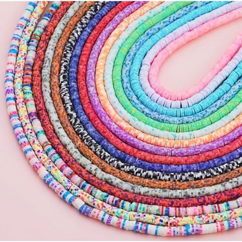 Two-Color About 350Pcs 6mm Flat Round Polymer Clay Beads Chip Disk Loose Spacer Handmade Beads For DIY Jewelry Making Bracelet