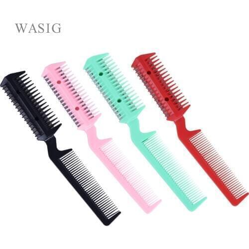 1 PC/Lot 4 Color Razor Comb Hair Cutter Thinning Shaper Comb 2 Razor Blades Trimmer Barber Remover Tool Super