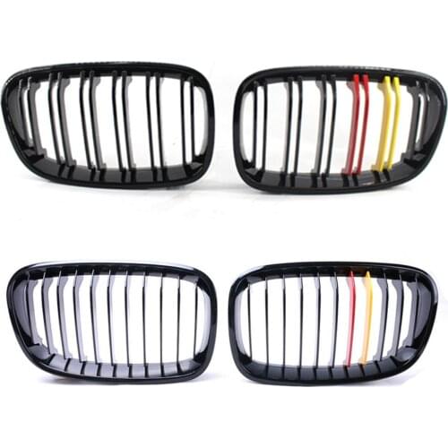 For BMW F20 F21 1 Series 2011 2012 2013 2014 pre-facelift Double Slat Front Kidney Grill Racing Grilles Gloss Black Red Yellow