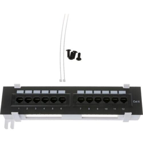 Network Tool Kit 12 Port Cat6 Patch Panel Rj45 Networking Wall Mount Rack Mount Bracket