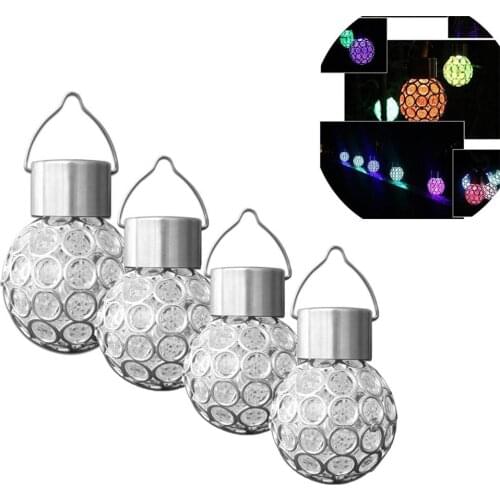 Solar LED Hanging Ball Light Waterproof Solar Powered Sunlight Light Lamp Bulb for Outdoor Garden Yard Patio Decoration