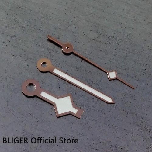 Vintage Rose Gold Edge White Color Luminous Watch Hands Fit For ETA 2824 2836 Automatic Movement H25