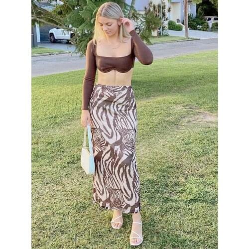 Summer Print Skirt Women Straight Trendy Y2K Skirts Harajuku 90S Casual High Waist Party Streetwear Bodycon E-girl Mesh Skirts