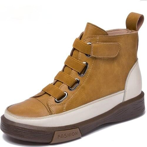 Ladies Sneakers Shoes Flat Fur Women Boots Genuine Leather 2021 Latest Trend Spring Ankle Boots For Women