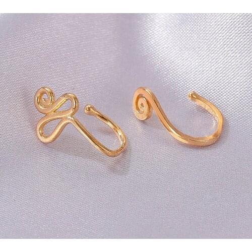 2021 New Punk Non Puncture Nose Ring For Women U-Shaped Wire Spiral Fake Piercing Nose Clip Cuff Nostril Earring Body Jewelry