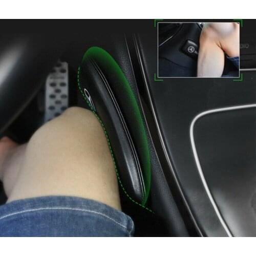 1pc 18x8cm Leather Knee Pad Car Interior Pillow Comfortable Elastic Cushion Memory Foam Universal Thigh Support Car Accessories