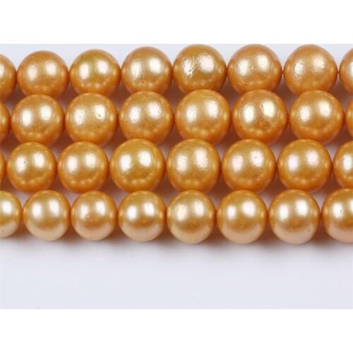 10-13mm natural freshwater real pearls gold edison shape pearl strands