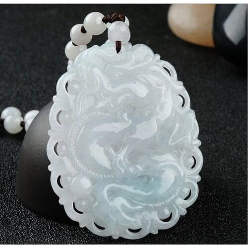 100% natural Myanmar grade A green jade pendant handcarved dragon jade necklace women pendants