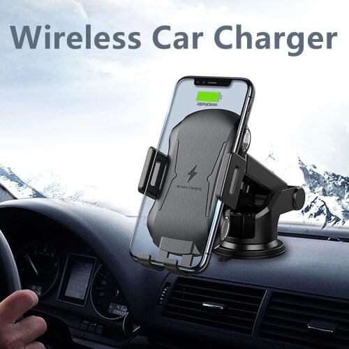 15W Wireless Car Charger Phone Holder for iPhone Wireless Charging Car Induction Charger Mount for iPhone 12 SE 11 8 Samsung S20
